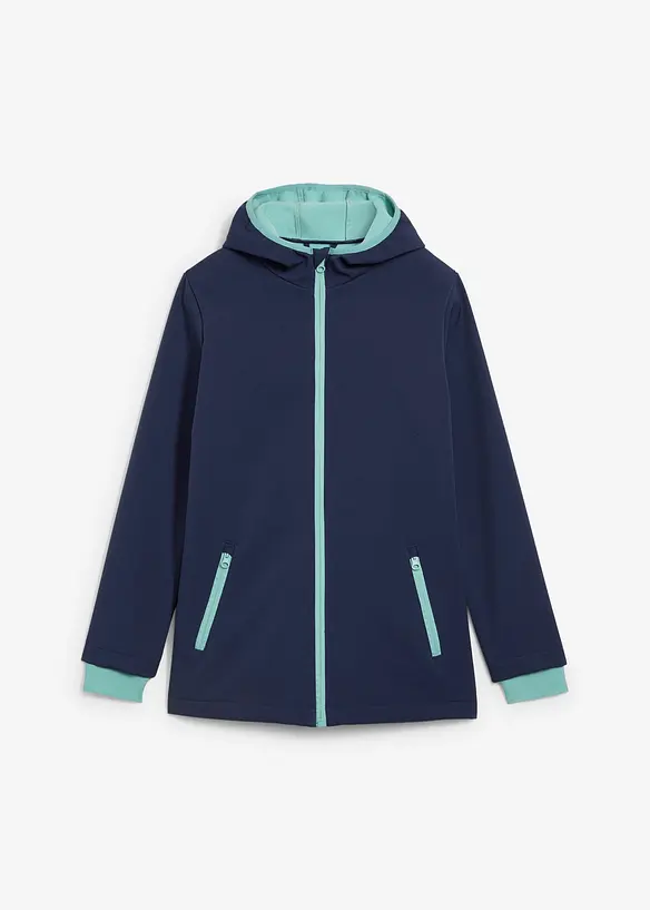 Softshell idrorepellente con cappuccio, bonprix