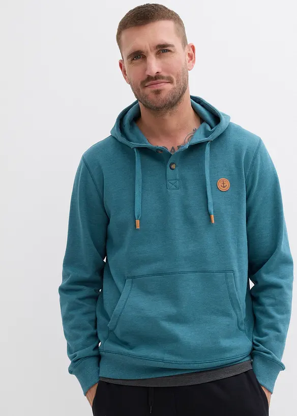 Felpa con cappuccio e interno garzato, bonprix
