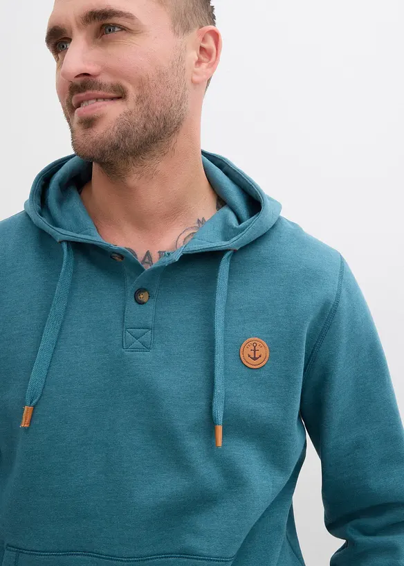 Felpa con cappuccio e interno garzato, bonprix