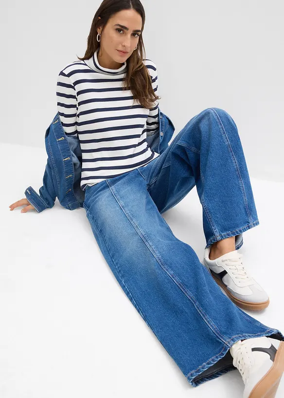 Maglia a collo alto in puro cotone, bonprix