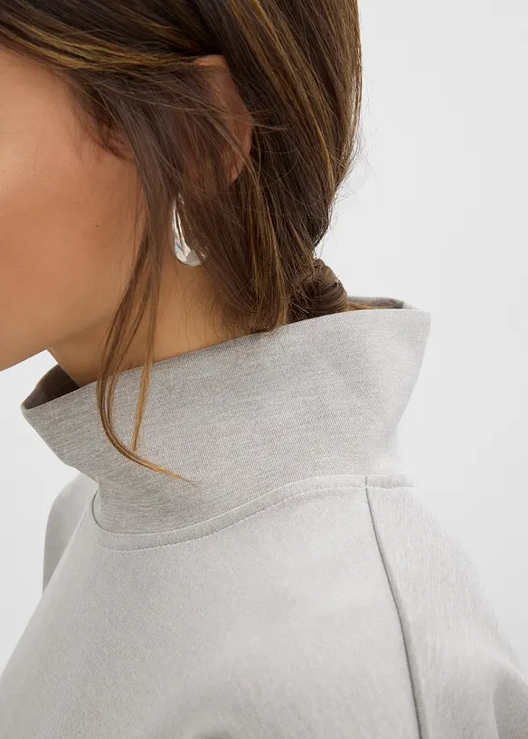 Felpa a collo alto in tessuto effetto neoprene, bonprix