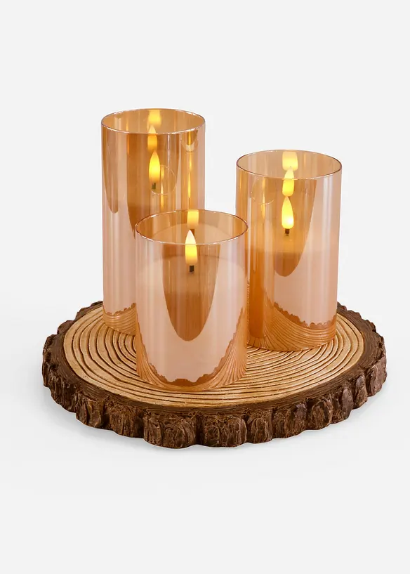 Candele decorative con LED (set 3 pezzi), bonprix