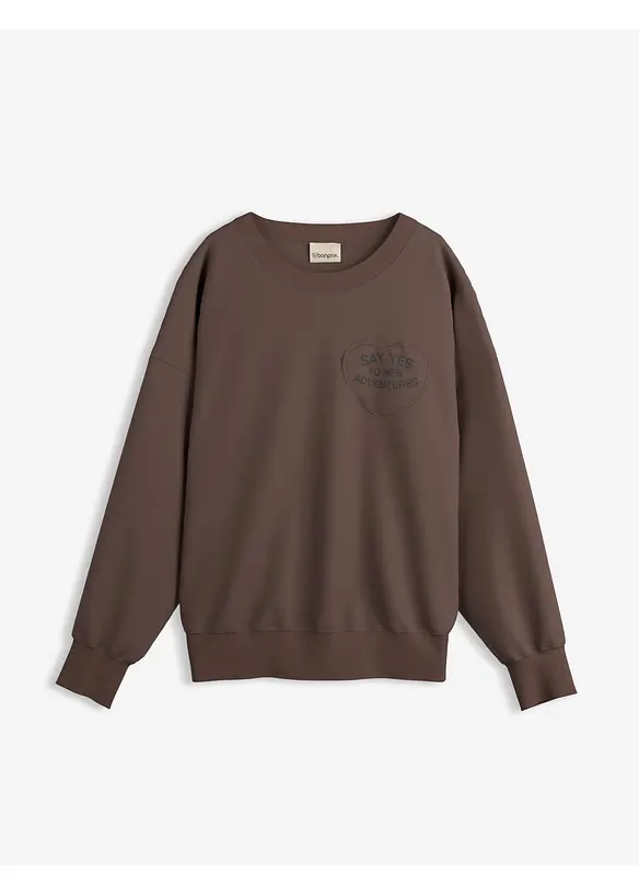 Felpa oversize in misto cotone morbido, bonprix
