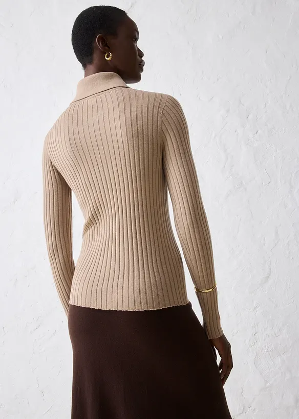 Maglione in filato fine di lana merino, bonprix