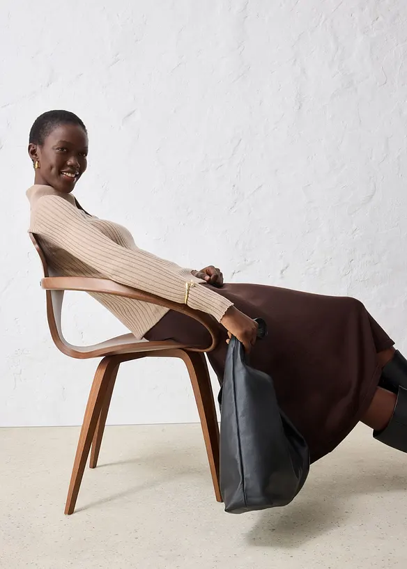 Maglione in filato fine di lana merino, bonprix