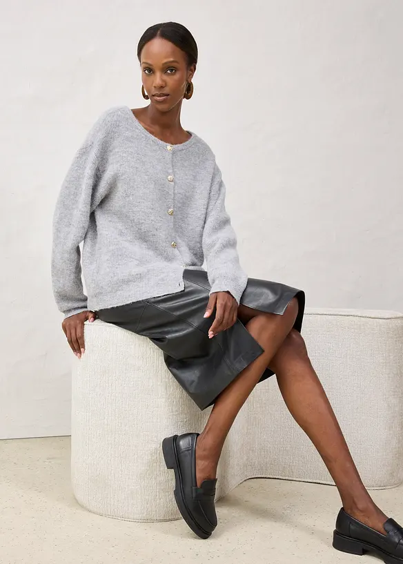 Cardigan in misto alpaca termico, bonprix