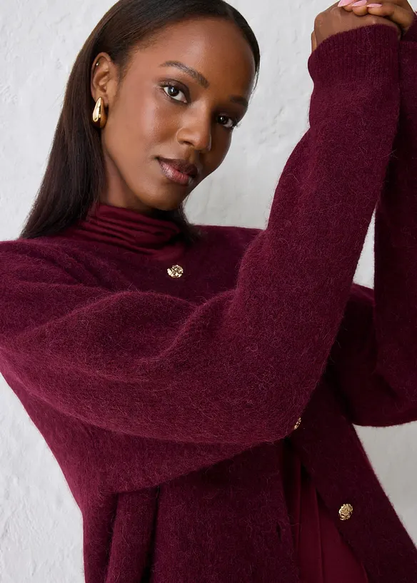 Cardigan in misto alpaca termico, bonprix