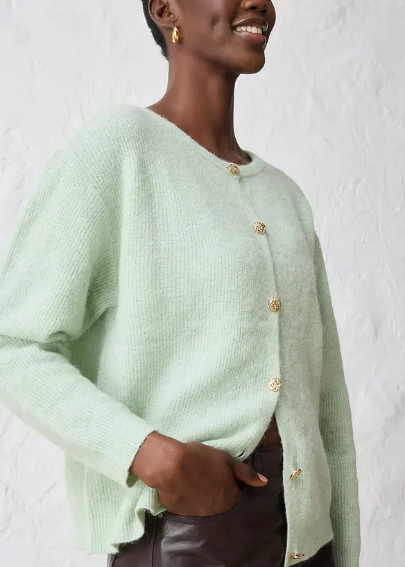 Cardigan in misto alpaca termico, bonprix