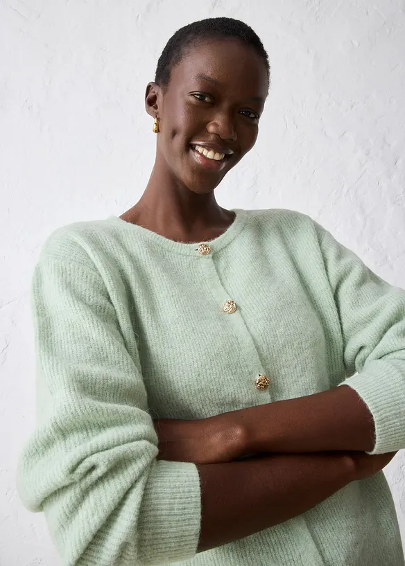 Cardigan in misto alpaca termico, bonprix