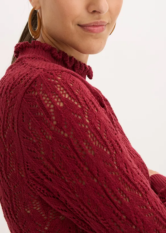 Maglione traforato di cotone, bonprix