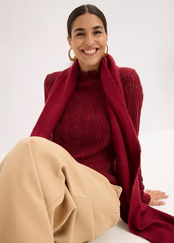Maglione traforato di cotone, bonprix