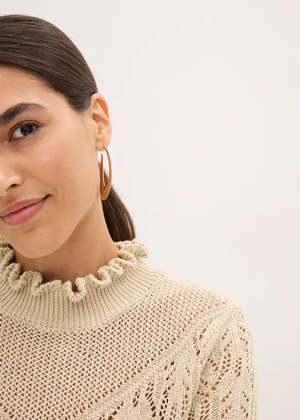 Maglione traforato di cotone, bonprix