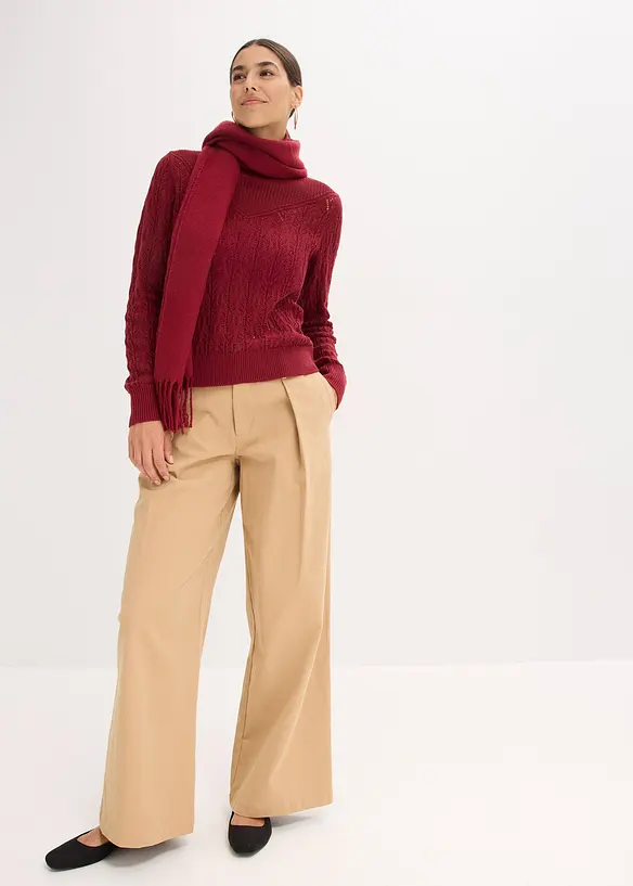 Maglione traforato di cotone, bonprix