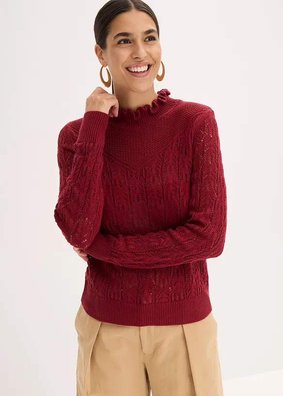 Maglione traforato di cotone, bonprix