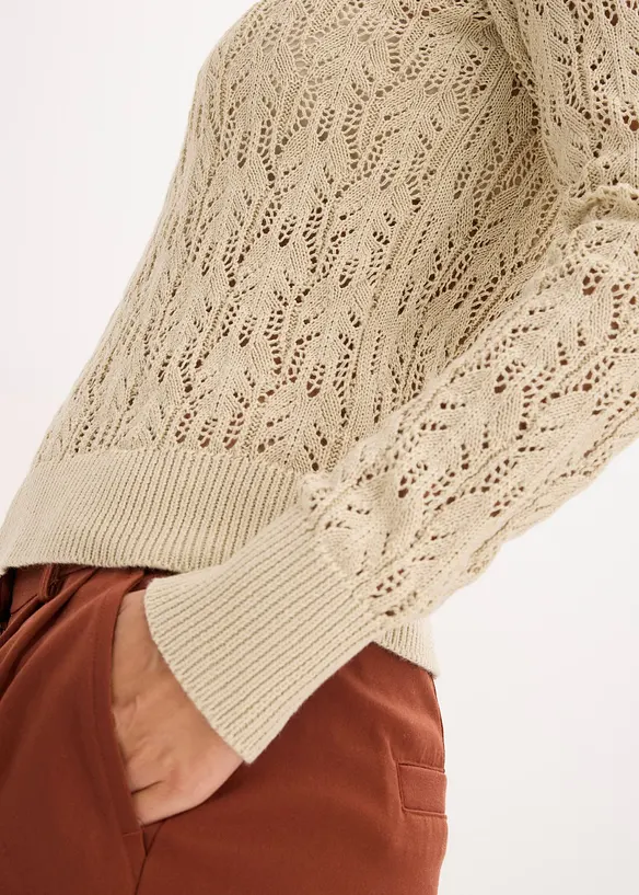 Maglione traforato di cotone, bonprix