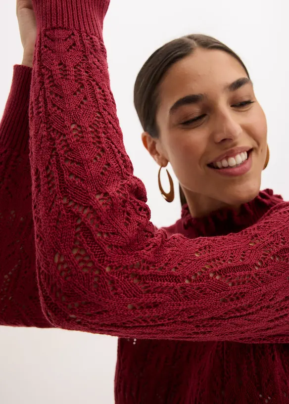 Maglione traforato di cotone, bonprix