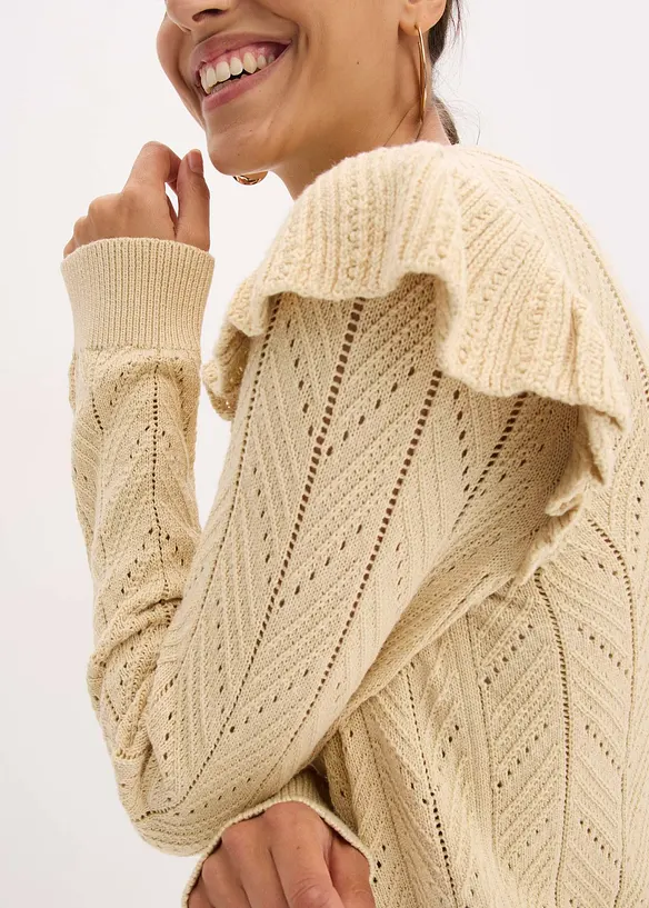 Cardigan traforato di cotone, bonprix