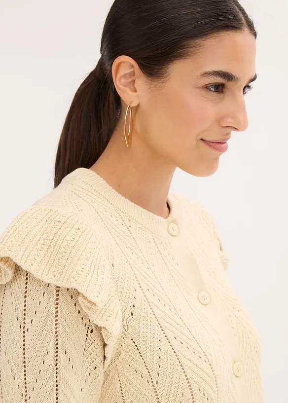 Cardigan traforato di cotone, bonprix