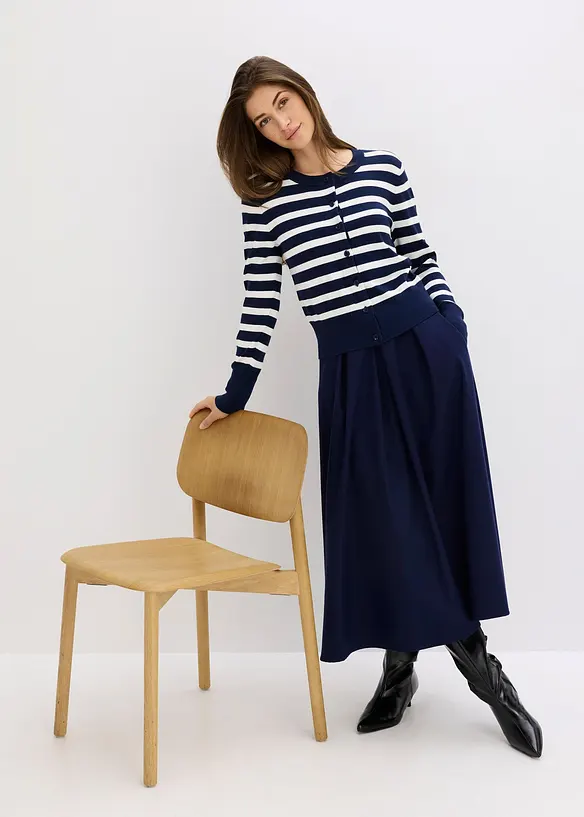 Cardigan in maglia fine a righe, bonprix