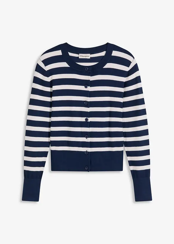 Cardigan in maglia fine a righe, bonprix