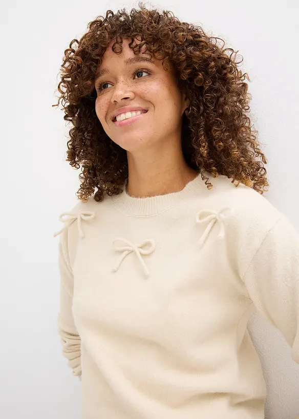 Maglione con fiocchi, bonprix