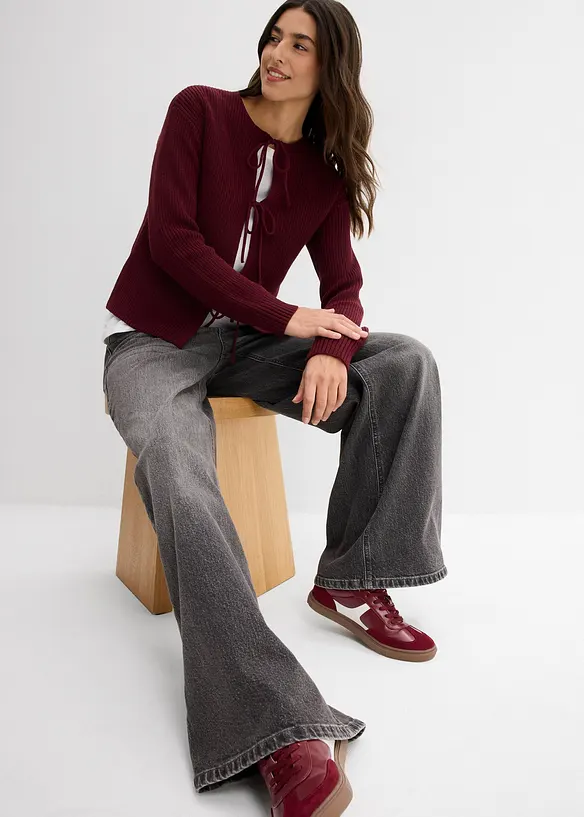 Cardigan con fiocchi, bonprix