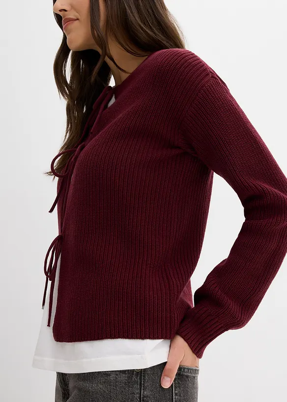 Cardigan con fiocchi, bonprix