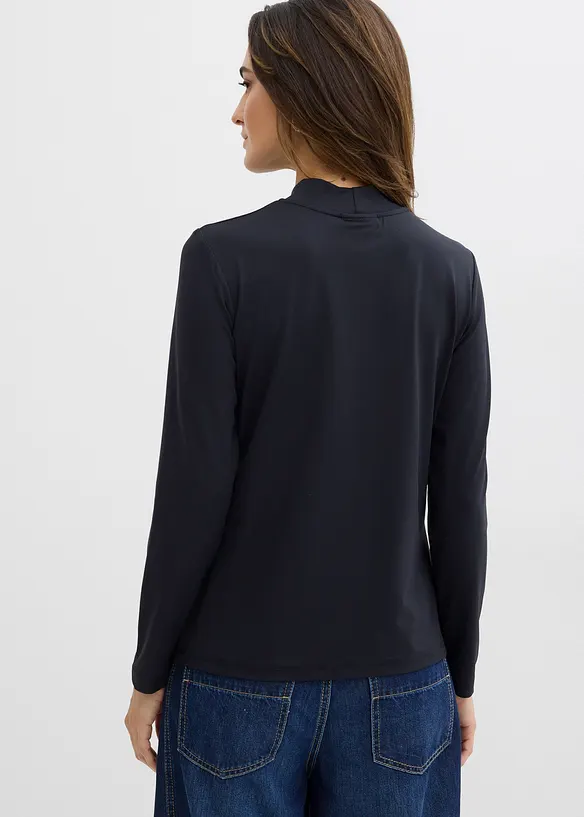 Maglia a maniche lunghe con collo dritto, bonprix