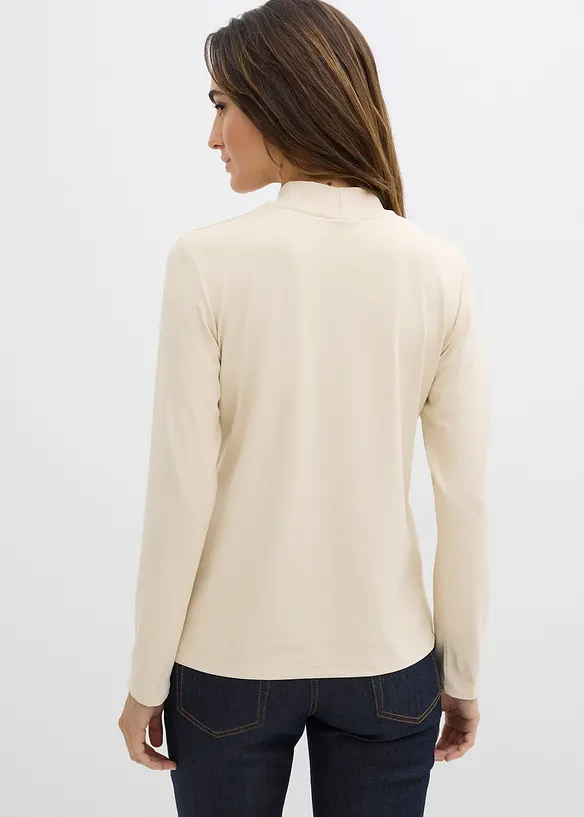 Maglia a maniche lunghe con collo dritto, bonprix