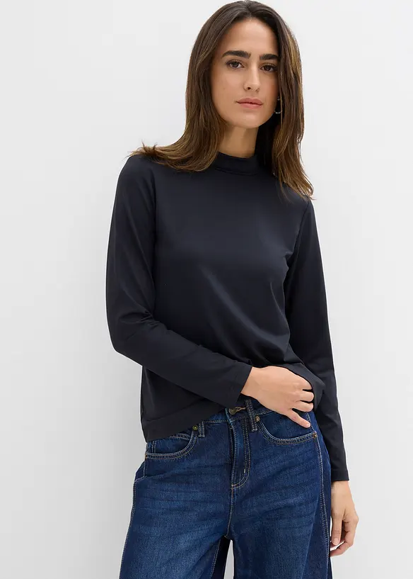 Maglia a maniche lunghe con collo dritto, bonprix