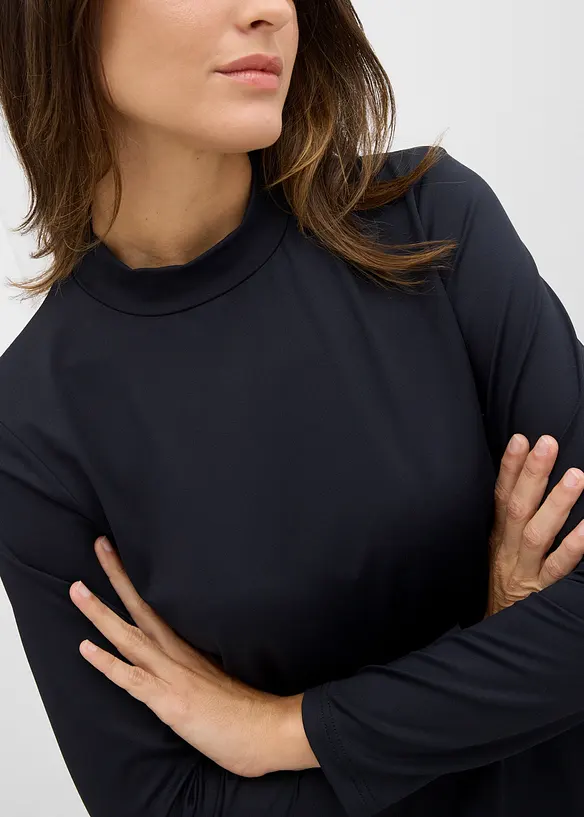 Maglia a maniche lunghe con collo dritto, bonprix
