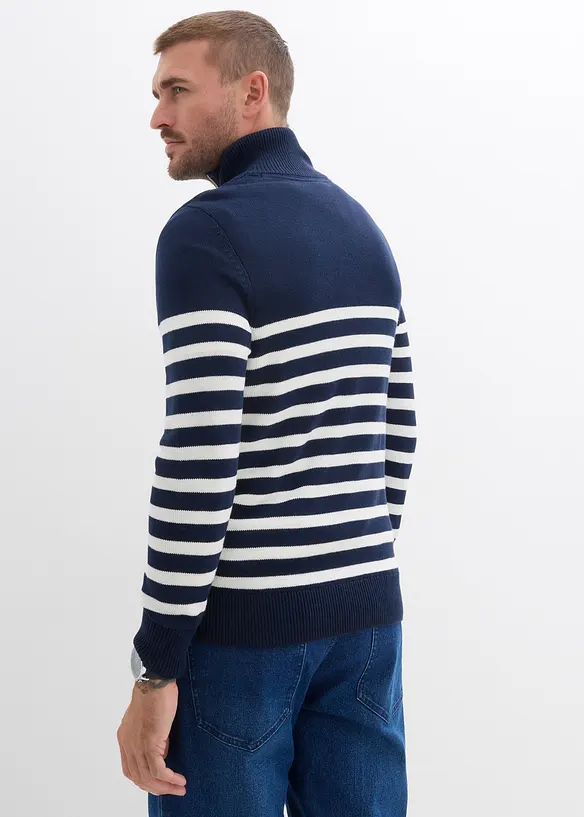 Maglione con mezza zip regular fit, bonprix