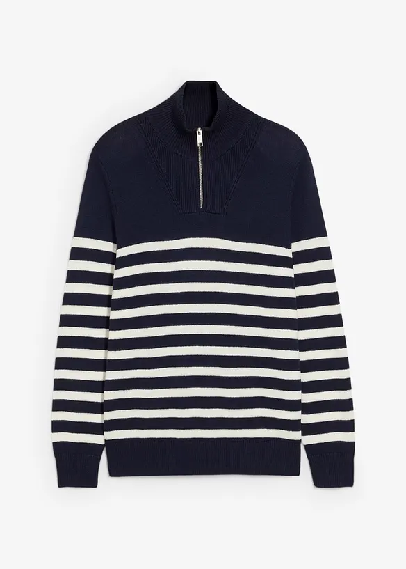 Maglione con mezza zip regular fit, bonprix