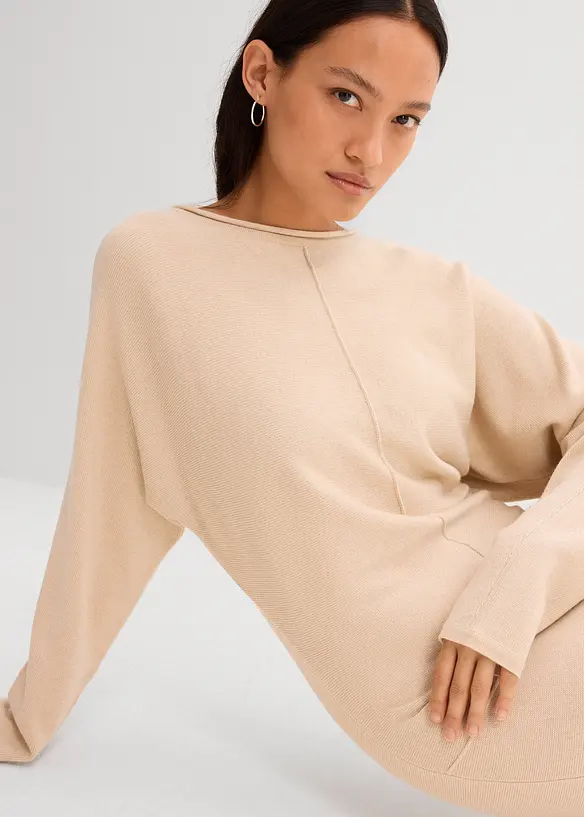 Abito midi in maglia misto viscosa, bonprix