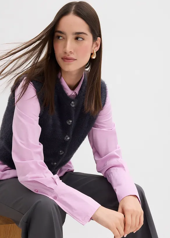 Gilet in maglia in filato peloso di misto viscosa, bonprix