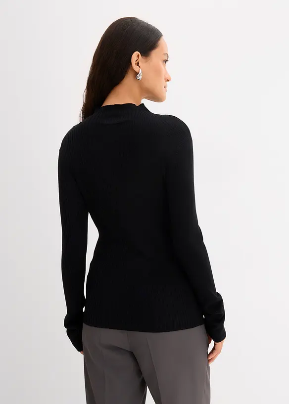 Maglia a costine in misto viscosa, bonprix