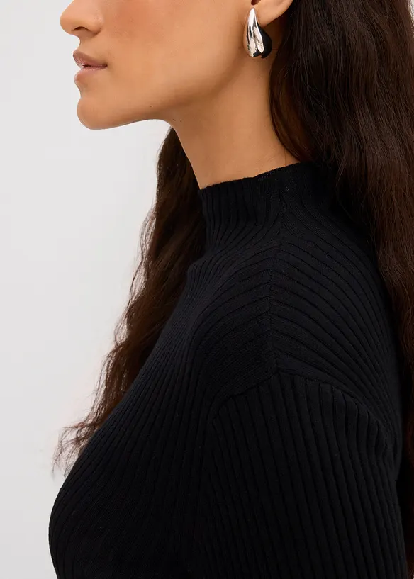 Maglia a costine in misto viscosa, bonprix