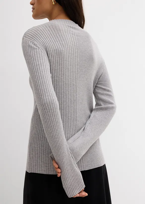 Maglia a costine in misto viscosa, bonprix