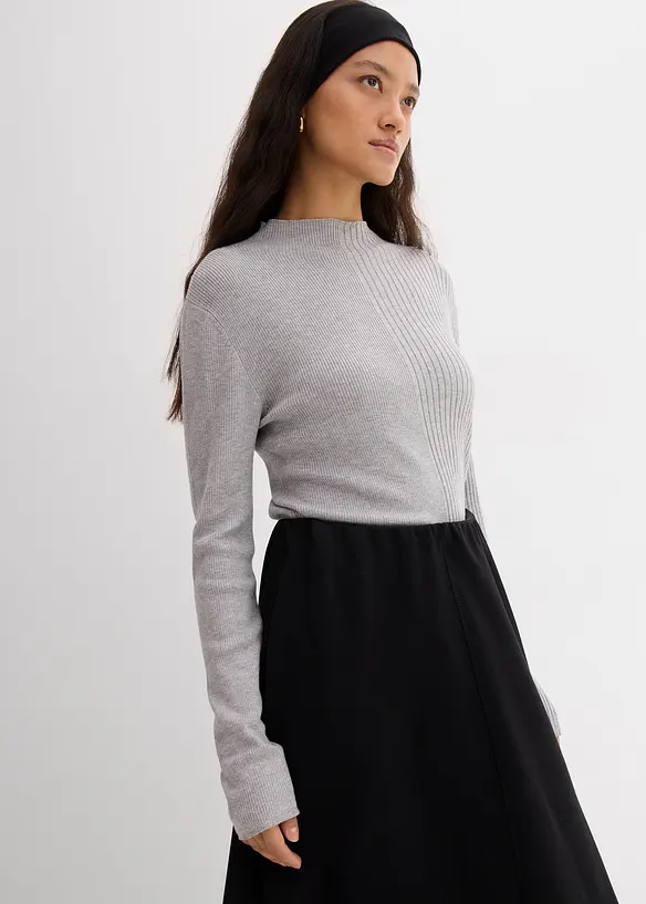 Maglia a costine in misto viscosa, bonprix