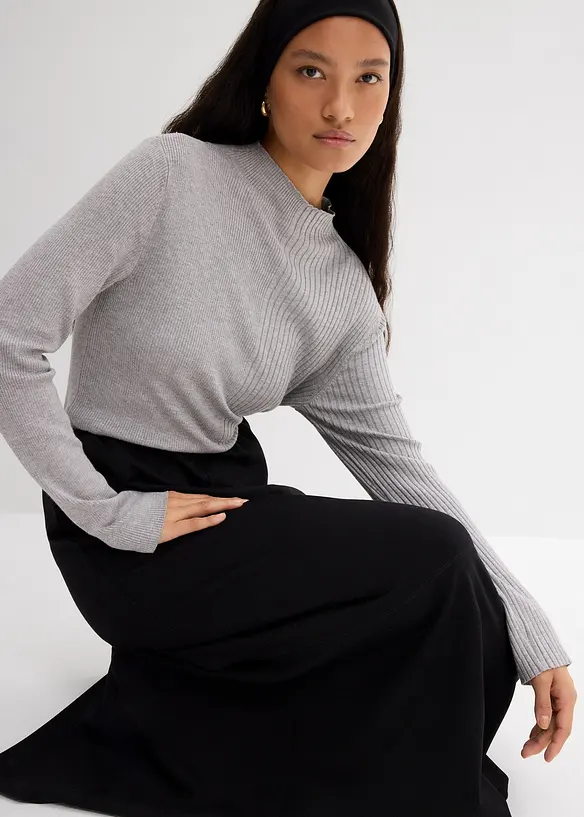 Maglia a costine in misto viscosa, bonprix
