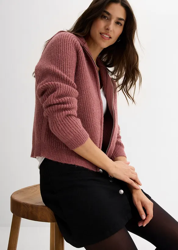 Cardigan con cappuccio, bonprix