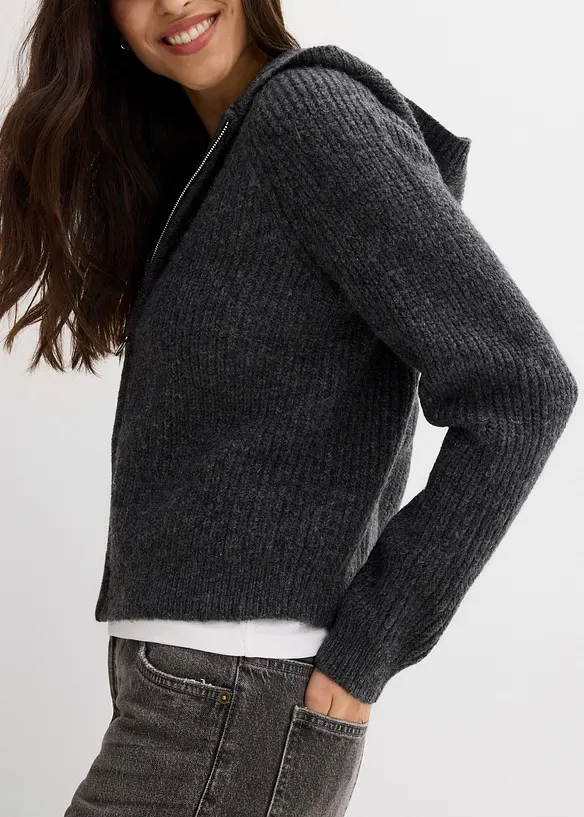 Cardigan con cappuccio, bonprix