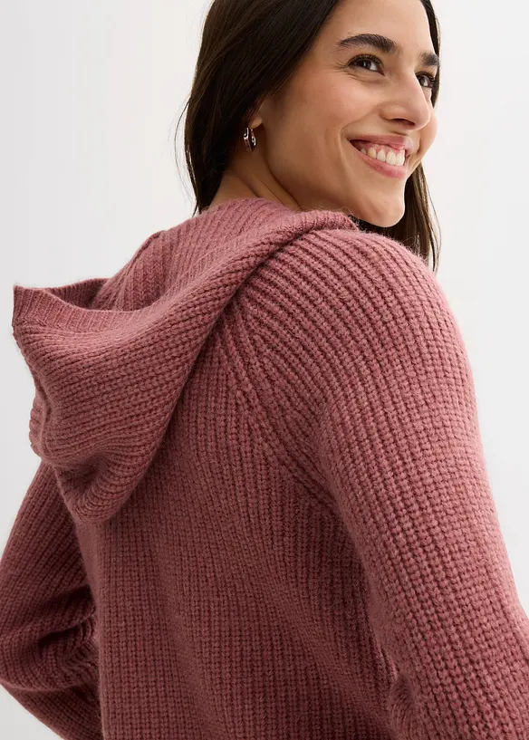 Cardigan con cappuccio, bonprix