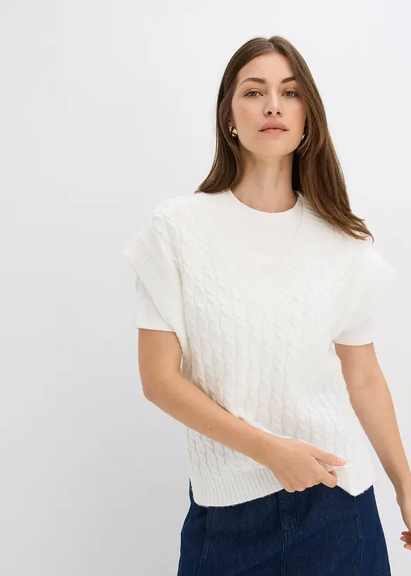 Gilet in maglia a trecce, bonprix