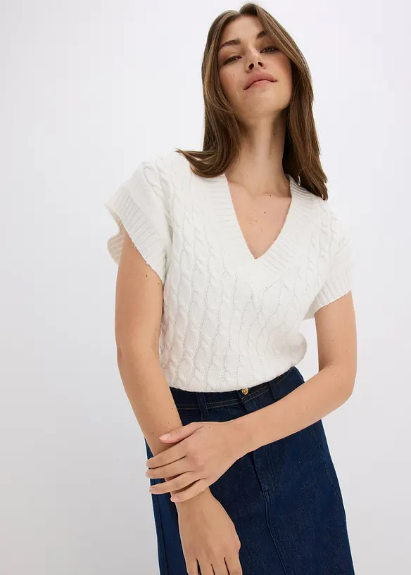Gilet in maglia a trecce, bonprix
