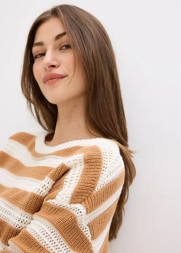 Maglione oversize in puro cotone, bonprix