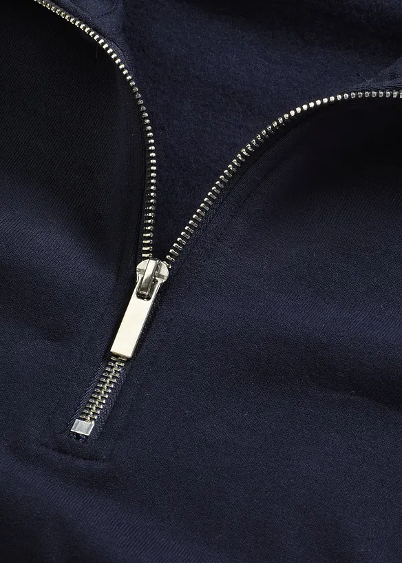 Felpa oversize con mezza zip, bonprix
