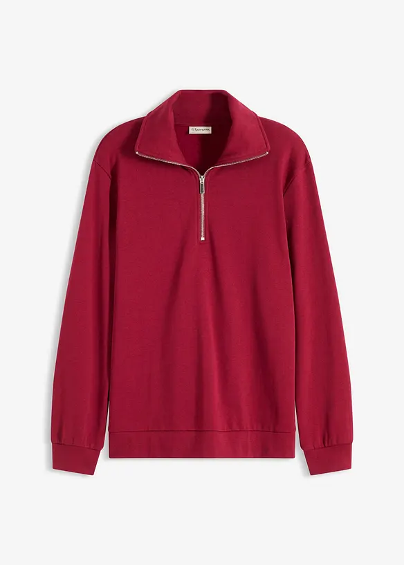 Felpa oversize con mezza zip, bonprix
