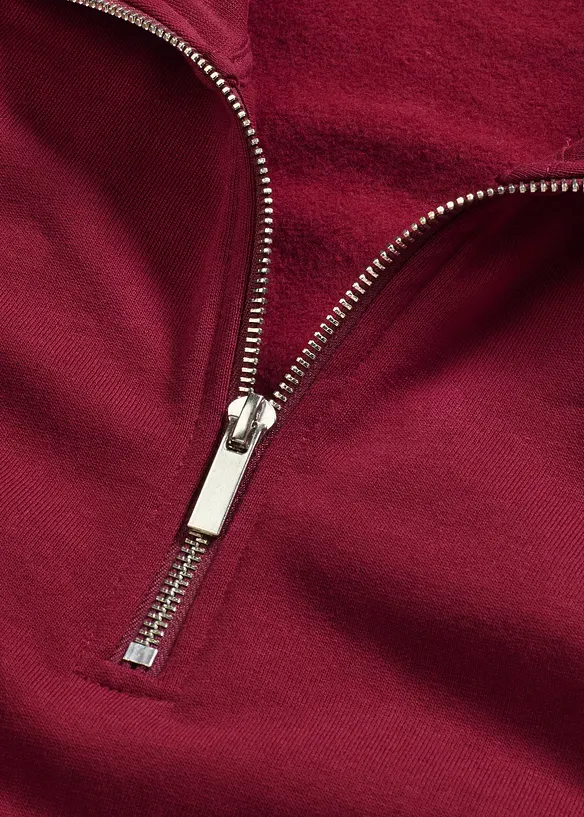 Felpa oversize con mezza zip, bonprix