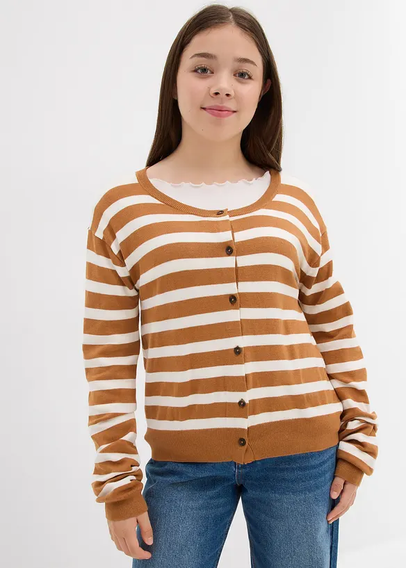 Cardigan in morbido misto viscosa a maglia fine, bonprix